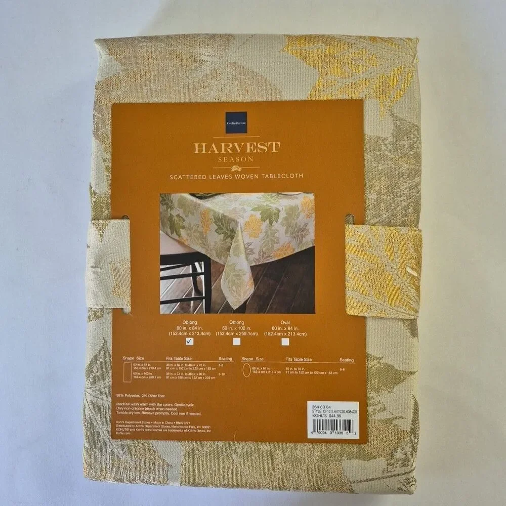 Croft & Barrow Harvest Season Scattered Leaves Oblong 60 x 84